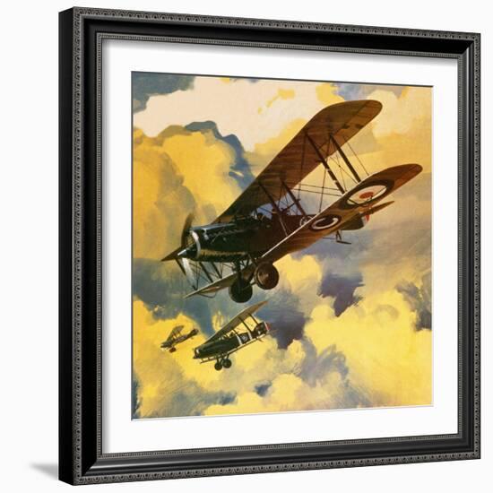 Men of the Royal Flying Corps Out to Combat the Threat of the German Floating Flotilla-Wilf Hardy-Framed Giclee Print