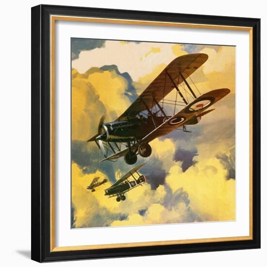 Men of the Royal Flying Corps Out to Combat the Threat of the German Floating Flotilla-Wilf Hardy-Framed Giclee Print