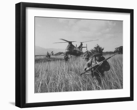 Men of the Us Army 25th Infantry Division During Jungle Training-Nat Farbman-Framed Photographic Print