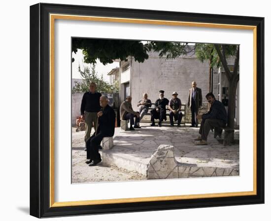 Men of the Village, Dhora, Cyprus-Michael Short-Framed Photographic Print