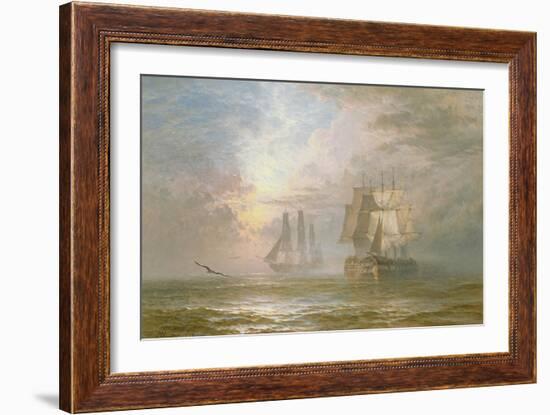 Men of War at Anchor, 1873-Henry Thomas Dawson-Framed Giclee Print