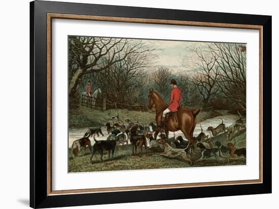 Men on Hunting Trip Using Dogs-Bettmann-Framed Giclee Print