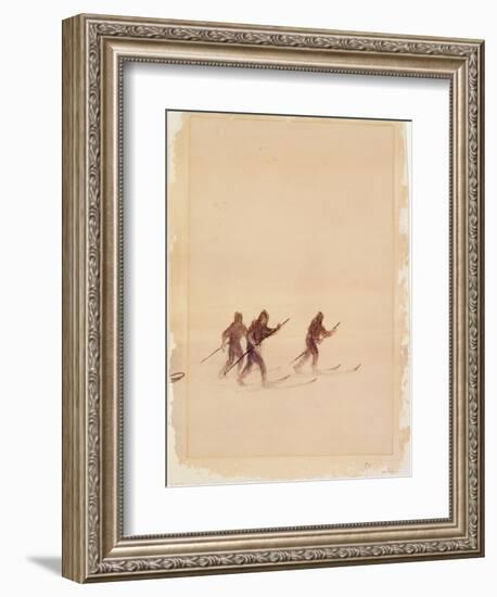 Men on Skis-Edward Adrian Wilson-Framed Giclee Print