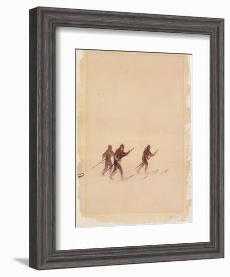 Men on Skis-Edward Adrian Wilson-Framed Giclee Print