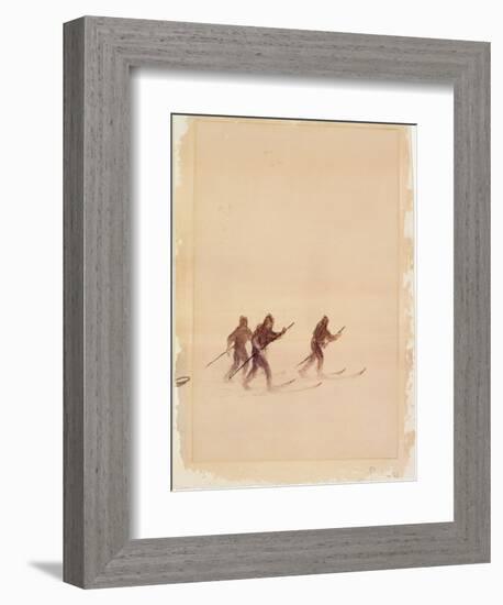 Men on Skis-Edward Adrian Wilson-Framed Giclee Print