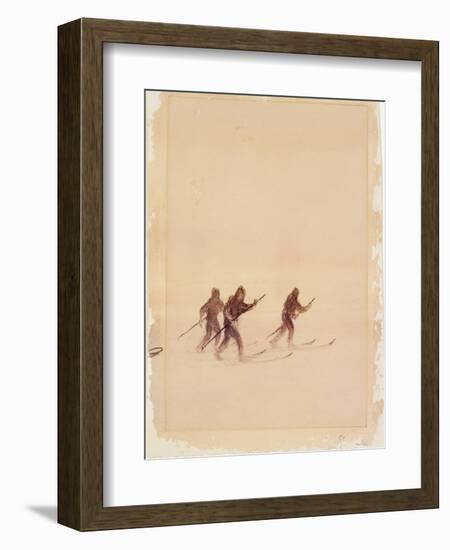 Men on Skis-Edward Adrian Wilson-Framed Giclee Print