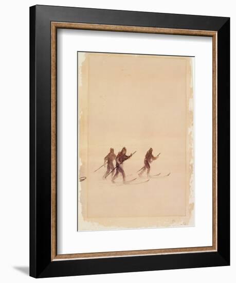 Men on Skis-Edward Adrian Wilson-Framed Giclee Print