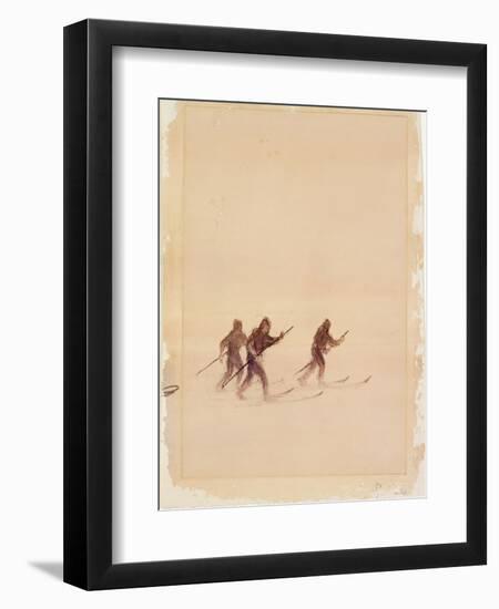 Men on Skis-Edward Adrian Wilson-Framed Giclee Print