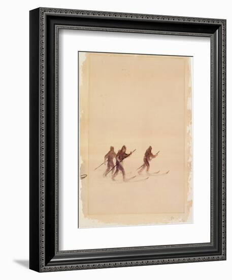 Men on Skis-Edward Adrian Wilson-Framed Giclee Print