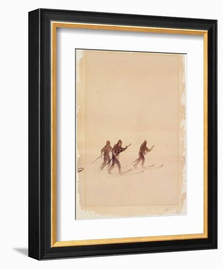 Men on Skis-Edward Adrian Wilson-Framed Giclee Print