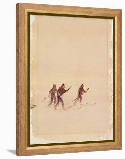 Men on Skis-Edward Adrian Wilson-Framed Premier Image Canvas