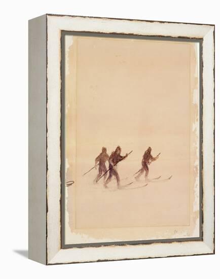 Men on Skis-Edward Adrian Wilson-Framed Premier Image Canvas