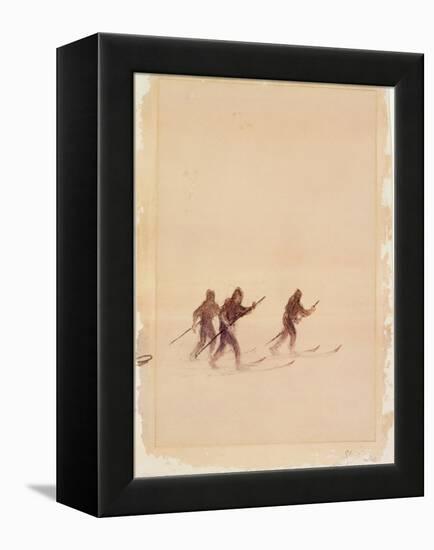 Men on Skis-Edward Adrian Wilson-Framed Premier Image Canvas