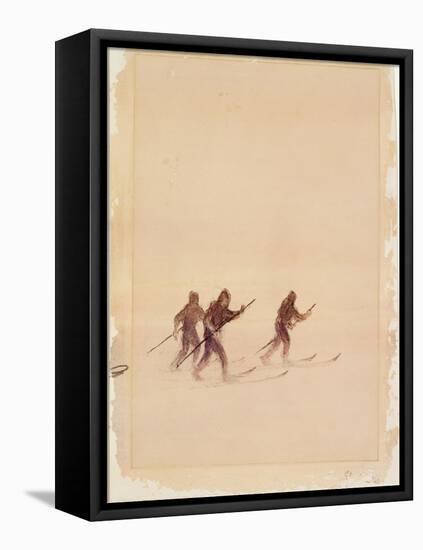 Men on Skis-Edward Adrian Wilson-Framed Premier Image Canvas