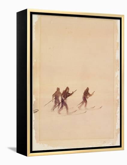 Men on Skis-Edward Adrian Wilson-Framed Premier Image Canvas