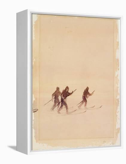 Men on Skis-Edward Adrian Wilson-Framed Premier Image Canvas