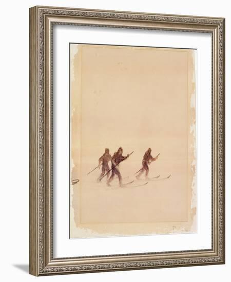 Men on Skis-Edward Adrian Wilson-Framed Giclee Print