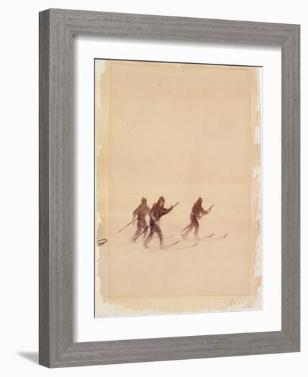 Men on Skis-Edward Adrian Wilson-Framed Giclee Print