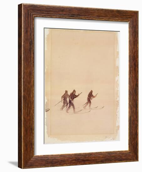 Men on Skis-Edward Adrian Wilson-Framed Giclee Print