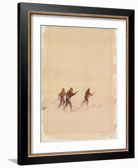 Men on Skis-Edward Adrian Wilson-Framed Giclee Print