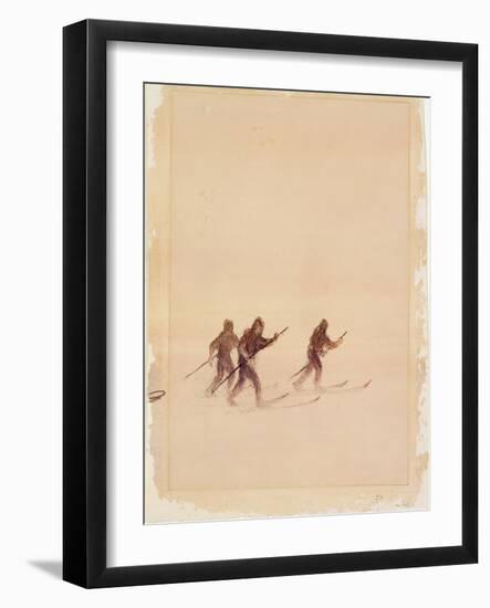 Men on Skis-Edward Adrian Wilson-Framed Giclee Print