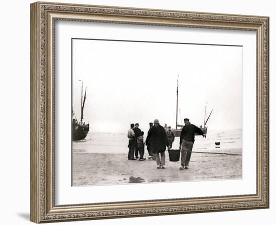 Men on the Shore, Scheveningen, Netherlands, 1898-James Batkin-Framed Photographic Print