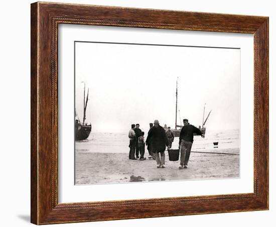 Men on the Shore, Scheveningen, Netherlands, 1898-James Batkin-Framed Photographic Print