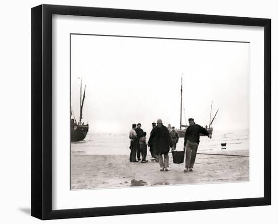 Men on the Shore, Scheveningen, Netherlands, 1898-James Batkin-Framed Photographic Print
