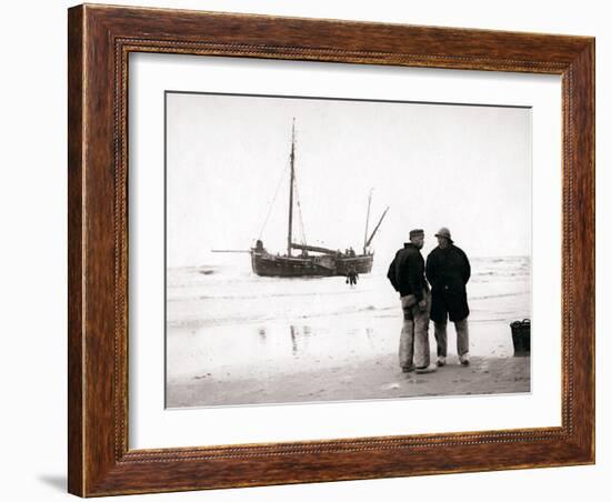 Men on the Shore, Scheveningen, Netherlands, 1898-James Batkin-Framed Photographic Print