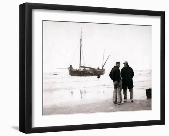 Men on the Shore, Scheveningen, Netherlands, 1898-James Batkin-Framed Photographic Print