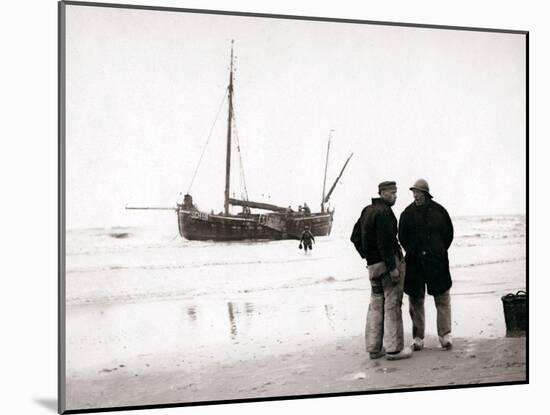Men on the Shore, Scheveningen, Netherlands, 1898-James Batkin-Mounted Photographic Print