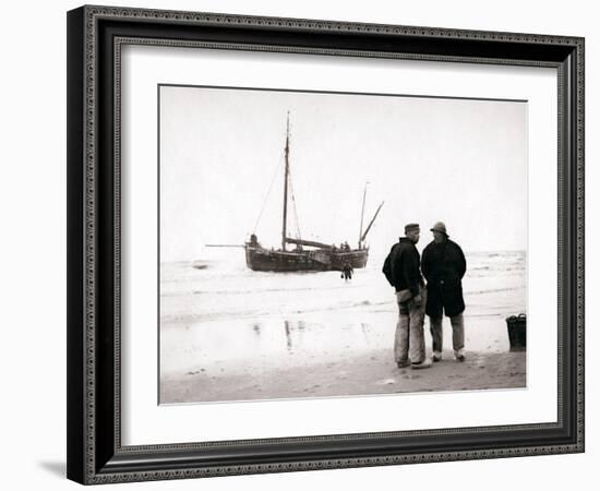 Men on the Shore, Scheveningen, Netherlands, 1898-James Batkin-Framed Photographic Print