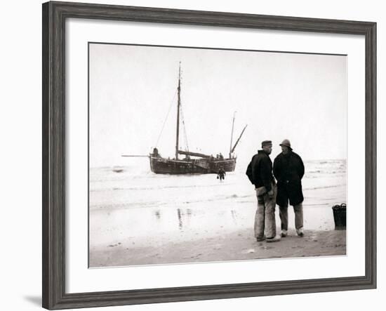 Men on the Shore, Scheveningen, Netherlands, 1898-James Batkin-Framed Photographic Print