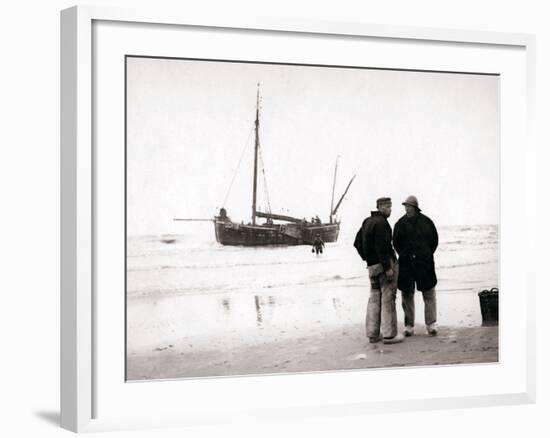 Men on the Shore, Scheveningen, Netherlands, 1898-James Batkin-Framed Photographic Print