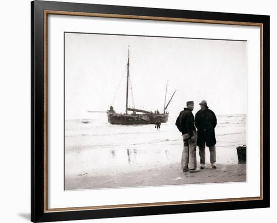 Men on the Shore, Scheveningen, Netherlands, 1898-James Batkin-Framed Photographic Print