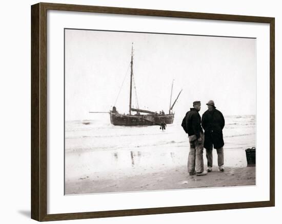 Men on the Shore, Scheveningen, Netherlands, 1898-James Batkin-Framed Photographic Print