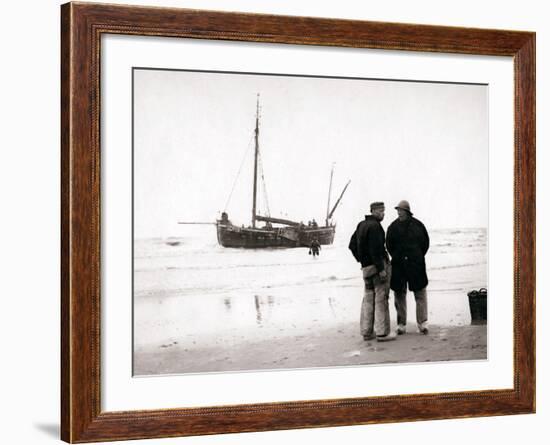 Men on the Shore, Scheveningen, Netherlands, 1898-James Batkin-Framed Photographic Print