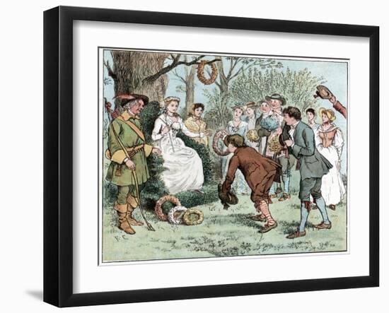 Men paying homage to-Randolph Caldecott-Framed Giclee Print