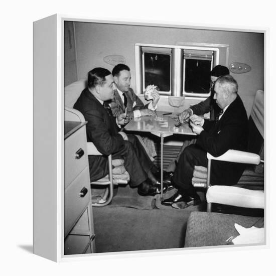 Men Playing a Card Game While Riding Aboard the Atlantic Clipper-Bernard Hoffman-Framed Premier Image Canvas