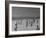 Men Playing a Game of Volleyball on the Beach-null-Framed Photographic Print