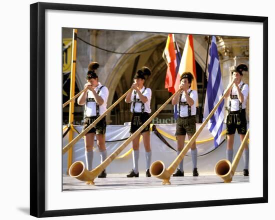 Men Playing Alphorn, Munich, Germany-Bill Bachmann-Framed Photographic Print