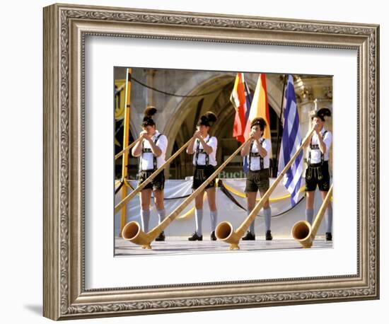 Men Playing Alphorn, Munich, Germany-Bill Bachmann-Framed Photographic Print