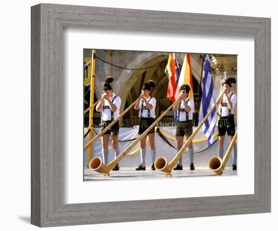 Men Playing Alphorn, Munich, Germany-Bill Bachmann-Framed Photographic Print