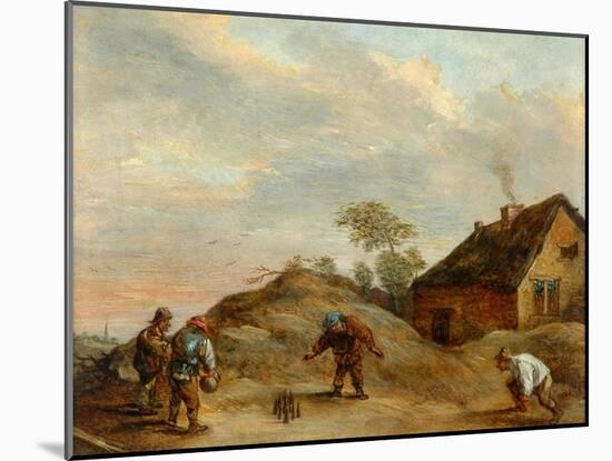 Men Playing At Bowls-David the Younger Teniers-Mounted Giclee Print