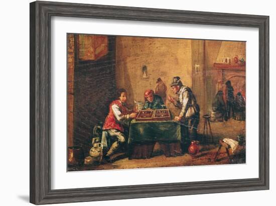 Men Playing Backgammon in a Tavern-David Teniers the Younger-Framed Giclee Print