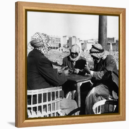 Men Playing Domino at the Table of a Cafe in Baghdad-Mario de Biasi-Framed Premier Image Canvas