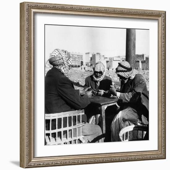 Men Playing Domino at the Table of a Cafe in Baghdad-Mario de Biasi-Framed Photographic Print