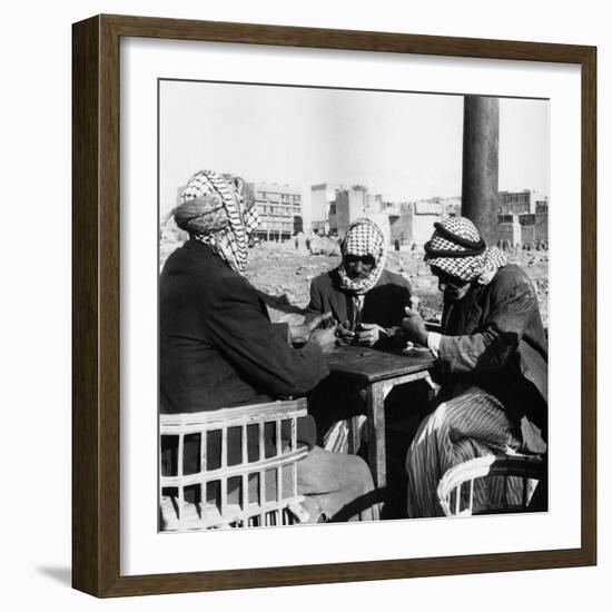 Men Playing Domino at the Table of a Cafe in Baghdad-Mario de Biasi-Framed Photographic Print