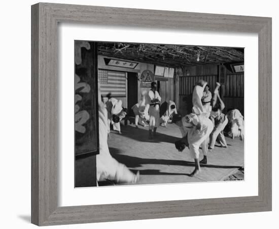 Men Practicing in Judo Class-Eliot Elisofon-Framed Photographic Print