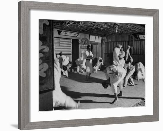 Men Practicing in Judo Class-Eliot Elisofon-Framed Photographic Print